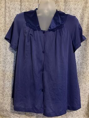 vanity fair sleepwear blouse 1x size purple Vintage